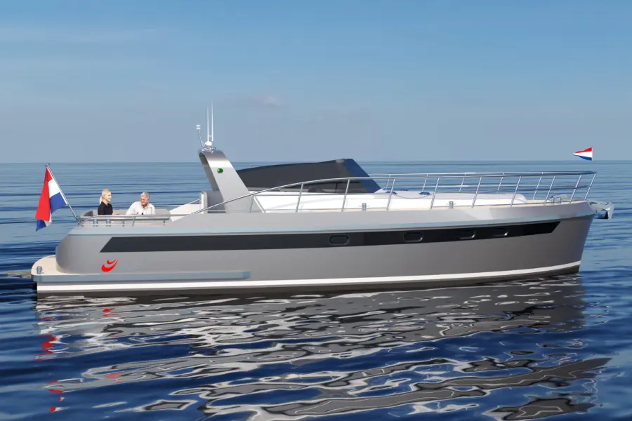 Vri Jon Contessa 39 Cabrio Op het water